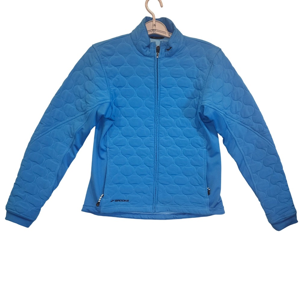 Brooks Shelter Technology Blue Quilted Full Zip Running Jacket Womens Medium
